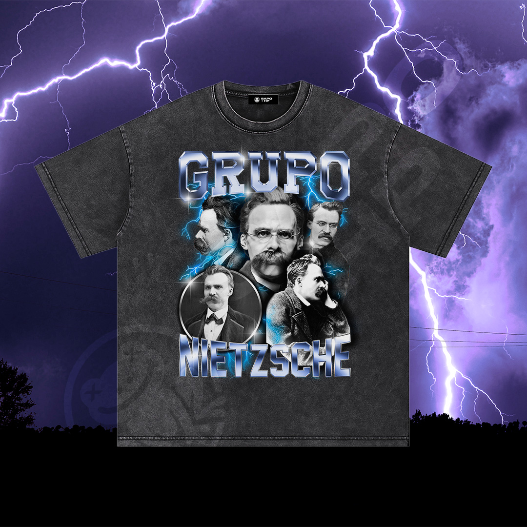 SNOW WASHED Grupo Nietzsche Oversized Cotton T-Shirt - Image 3