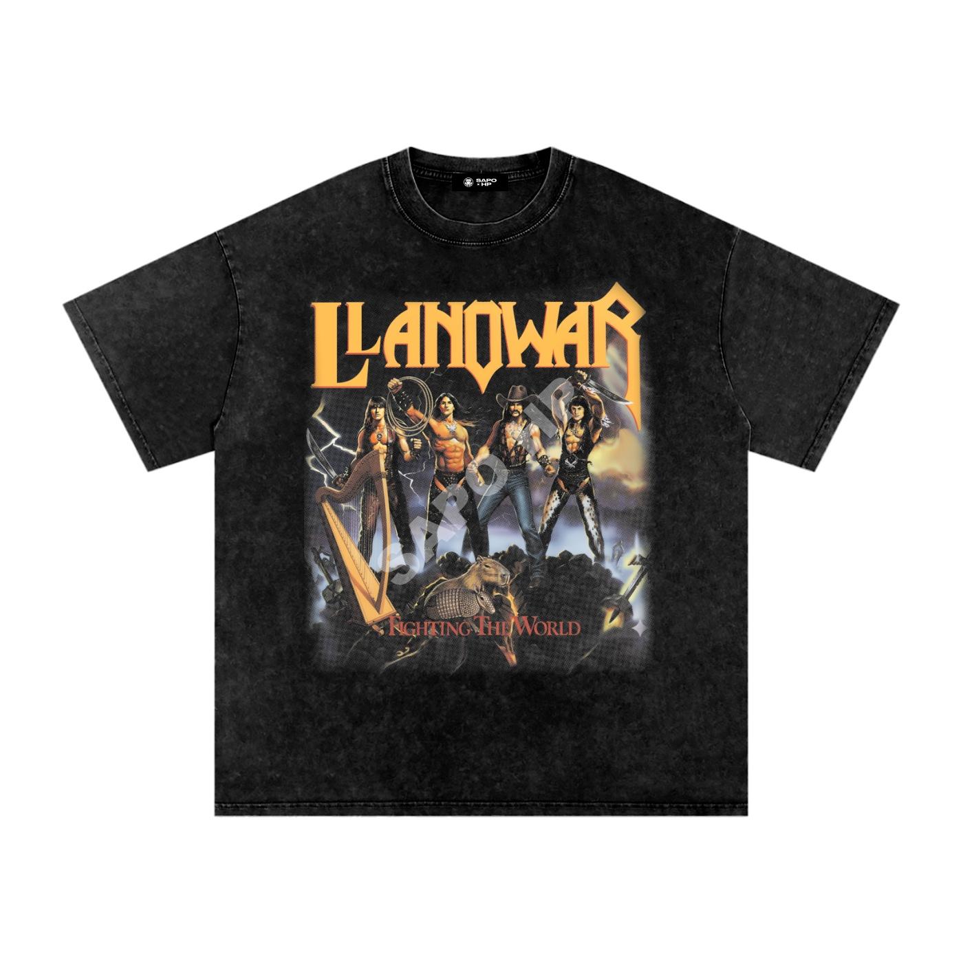 SNOW WASHED LlanoWar Oversized Cotton T-Shirt