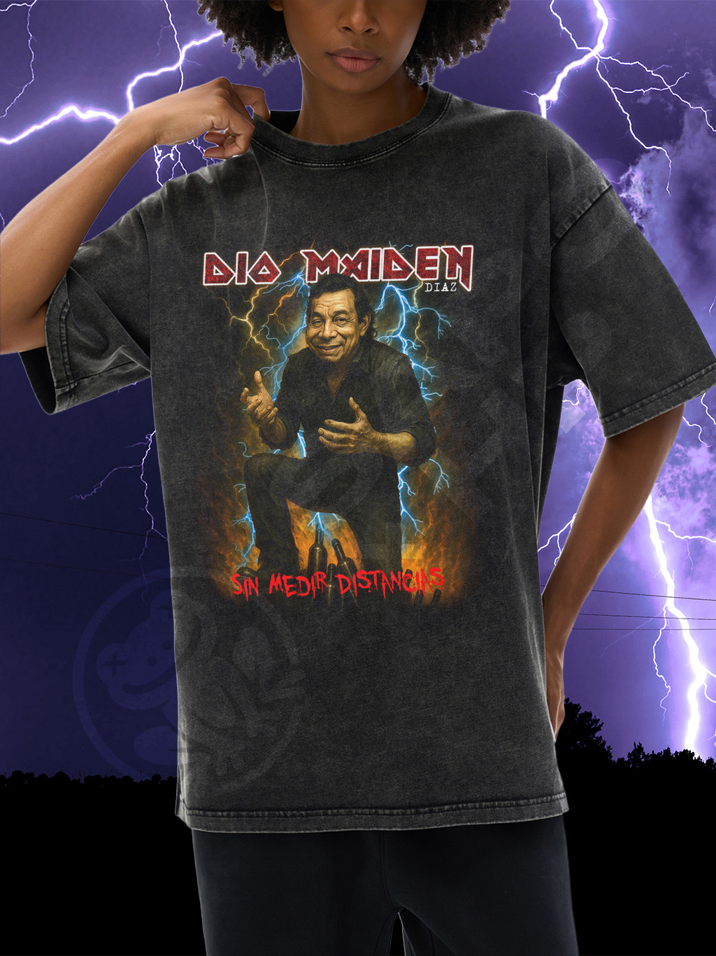 SNOW WASHED Dio Maiden Diaz Oversized Cotton T-Shirt - Image 6